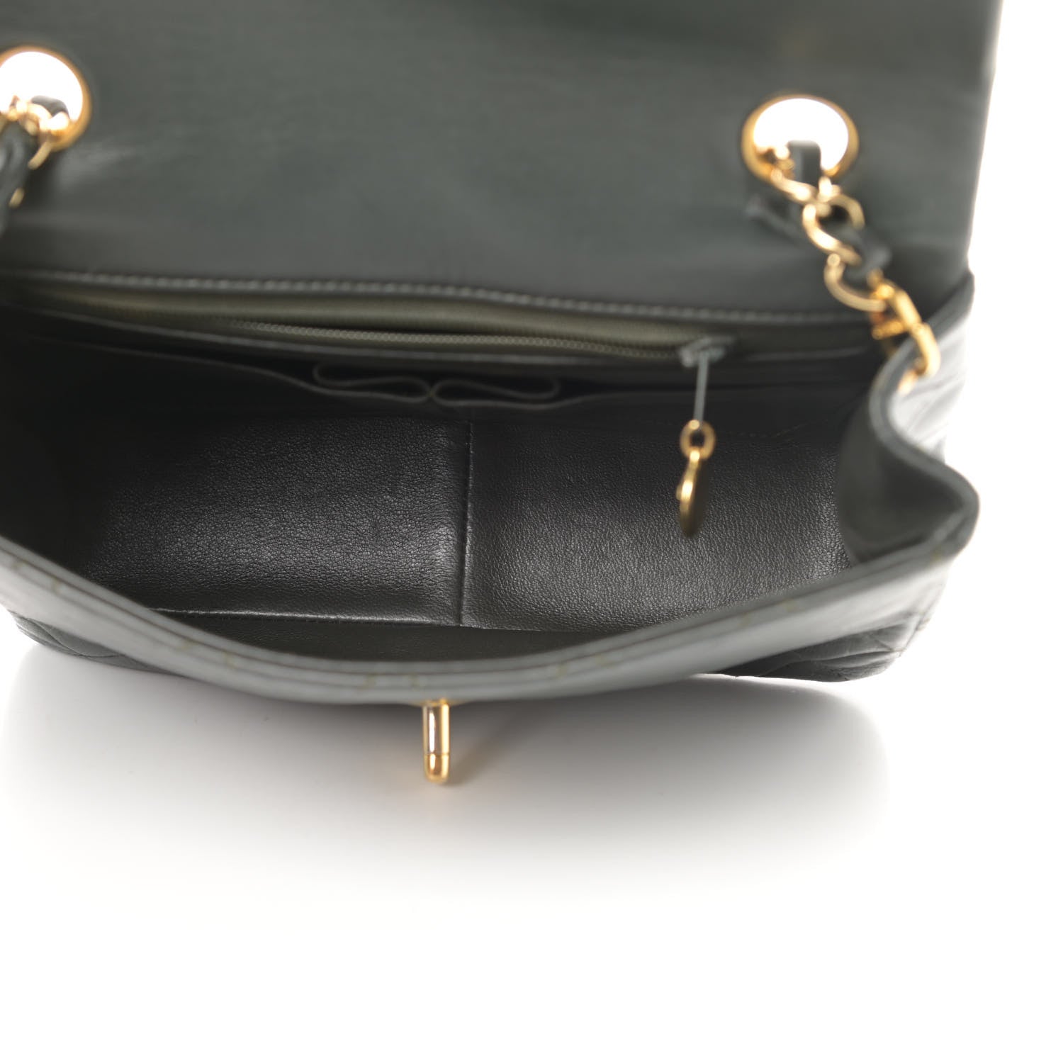 Chanel Lambskin Quilted Mini Square Flap Dark Green 5 of 11