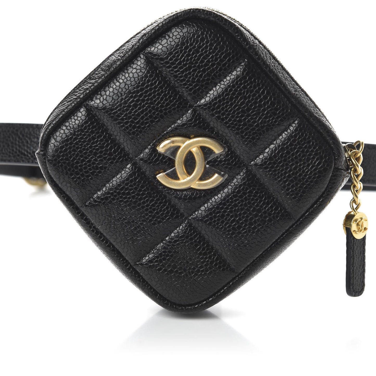 Caviar Quilted Coin Purse Belt Bag Black