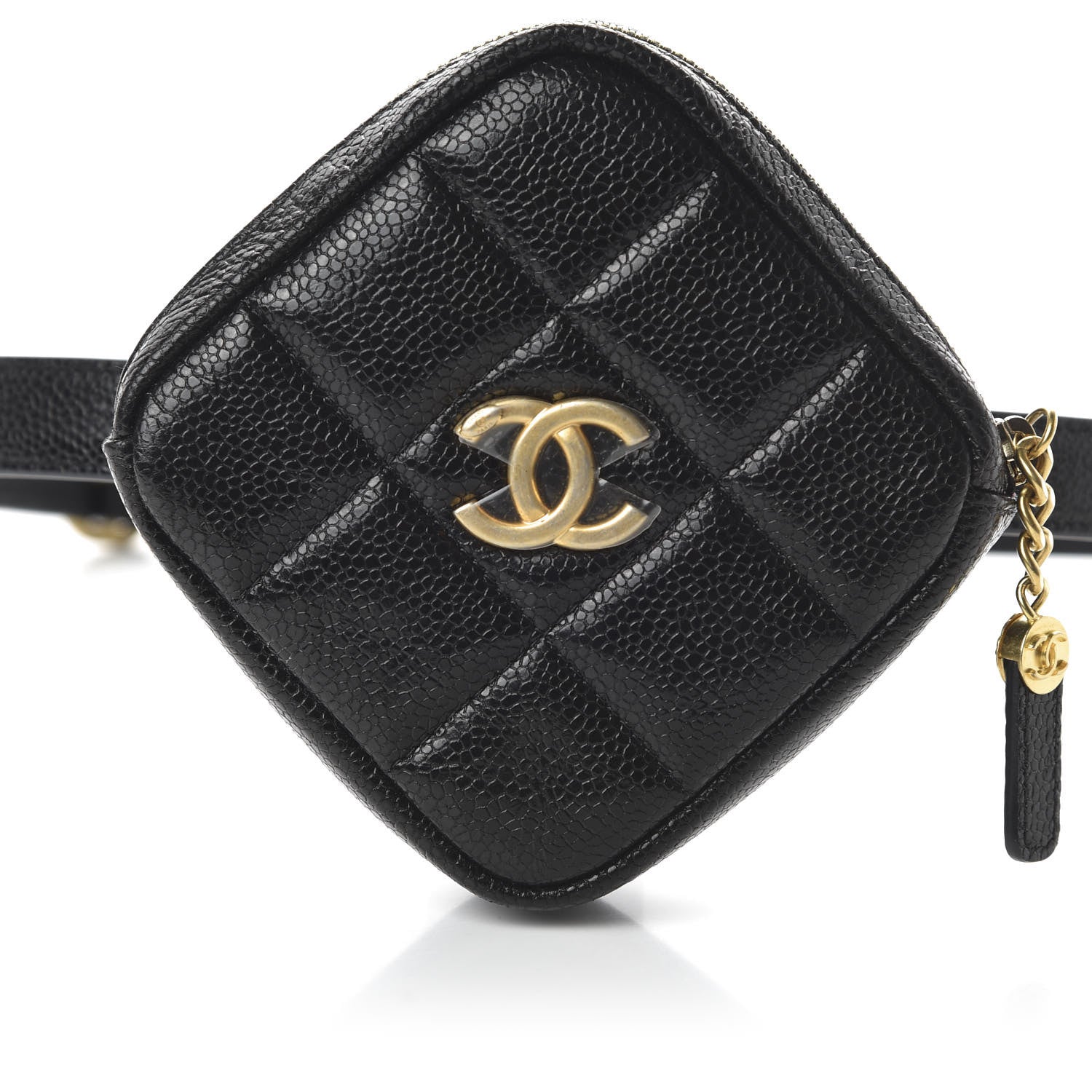 Chanel Caviar Quilted Coin Purse Belt Bag Black 10 of 11