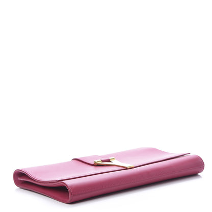 Saint Laurent Calfskin Classic Y Ligne Clutch Fuchsia 4 of 12
