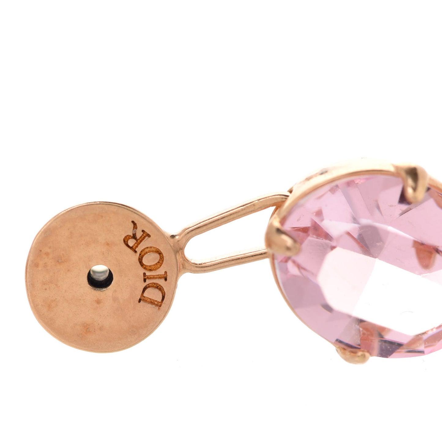 Metal Crystal Dior Dream Drop Earrings Gold Pink
