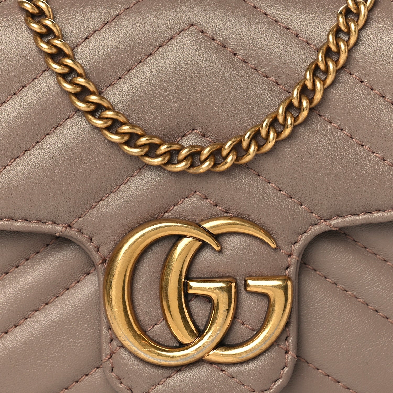 Gucci Calfskin Matelasse Super Mini GG Marmont Shoulder Bag Porcelain Rose 8 of 10