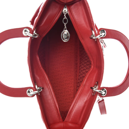 Christian Dior Lambskin Cannage Large Lady Dior Red 7 of 20