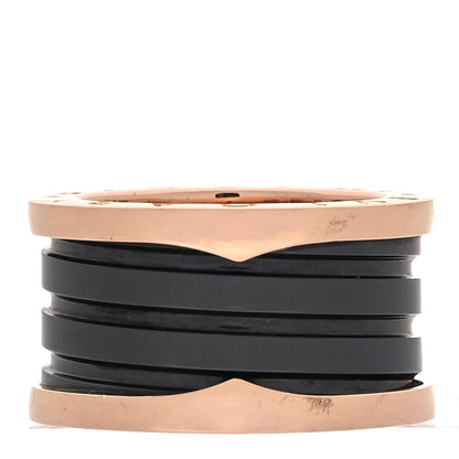 Bulgari 18K Rose Gold Black Ceramic B.Zero1 Four-Band Ring 51 5.75 3 of 7