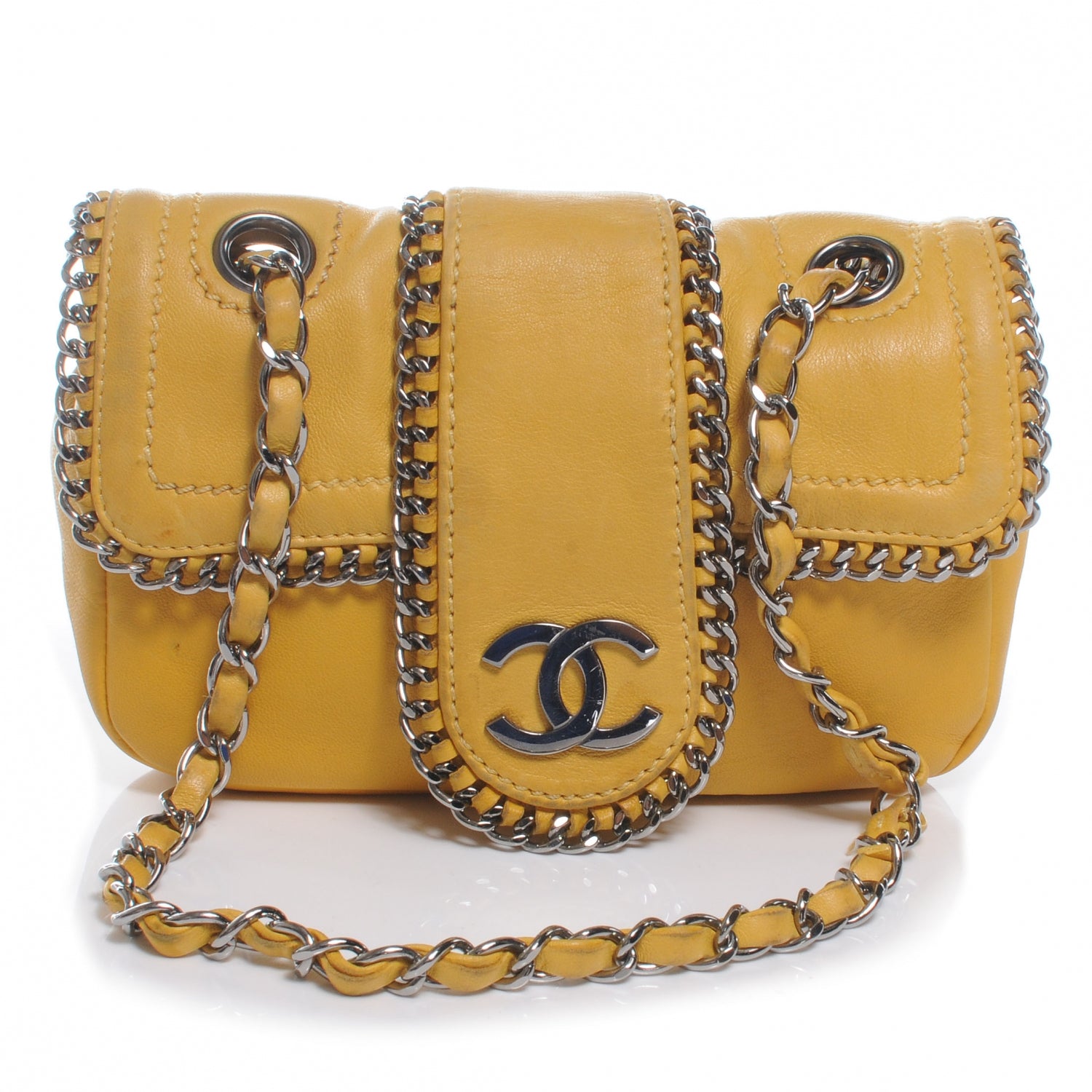 Chanel Lambskin Mini Madison Flap Yellow 1 of 7