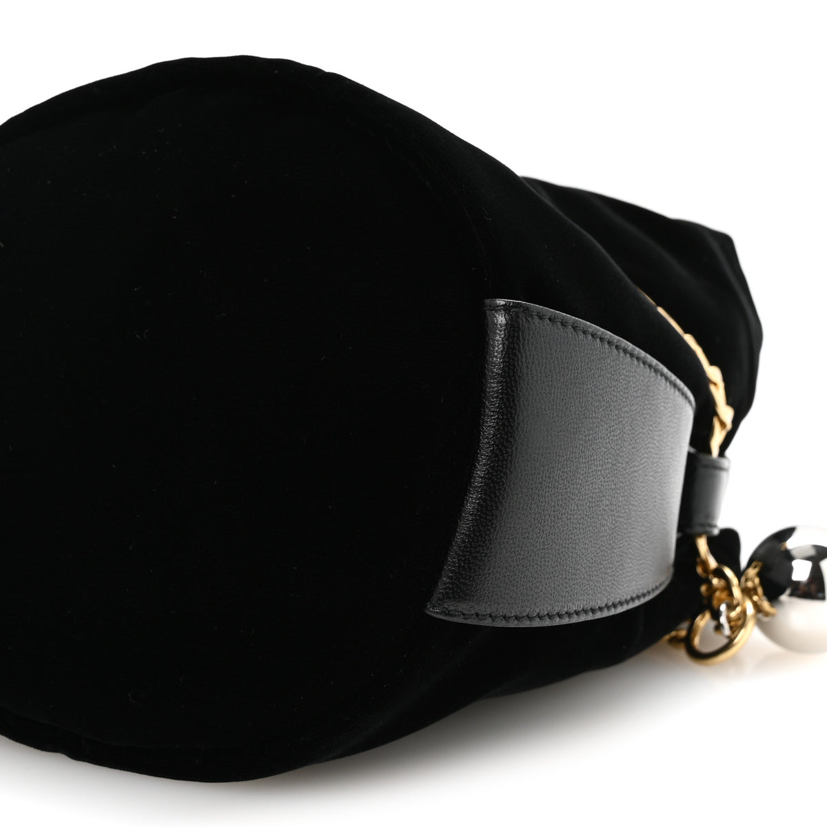Velvet Petit Sac Mini Bucket Bag Black