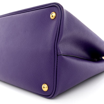 Prada Saffiano Cuir Large Double Bag Viola Black 10 of 12