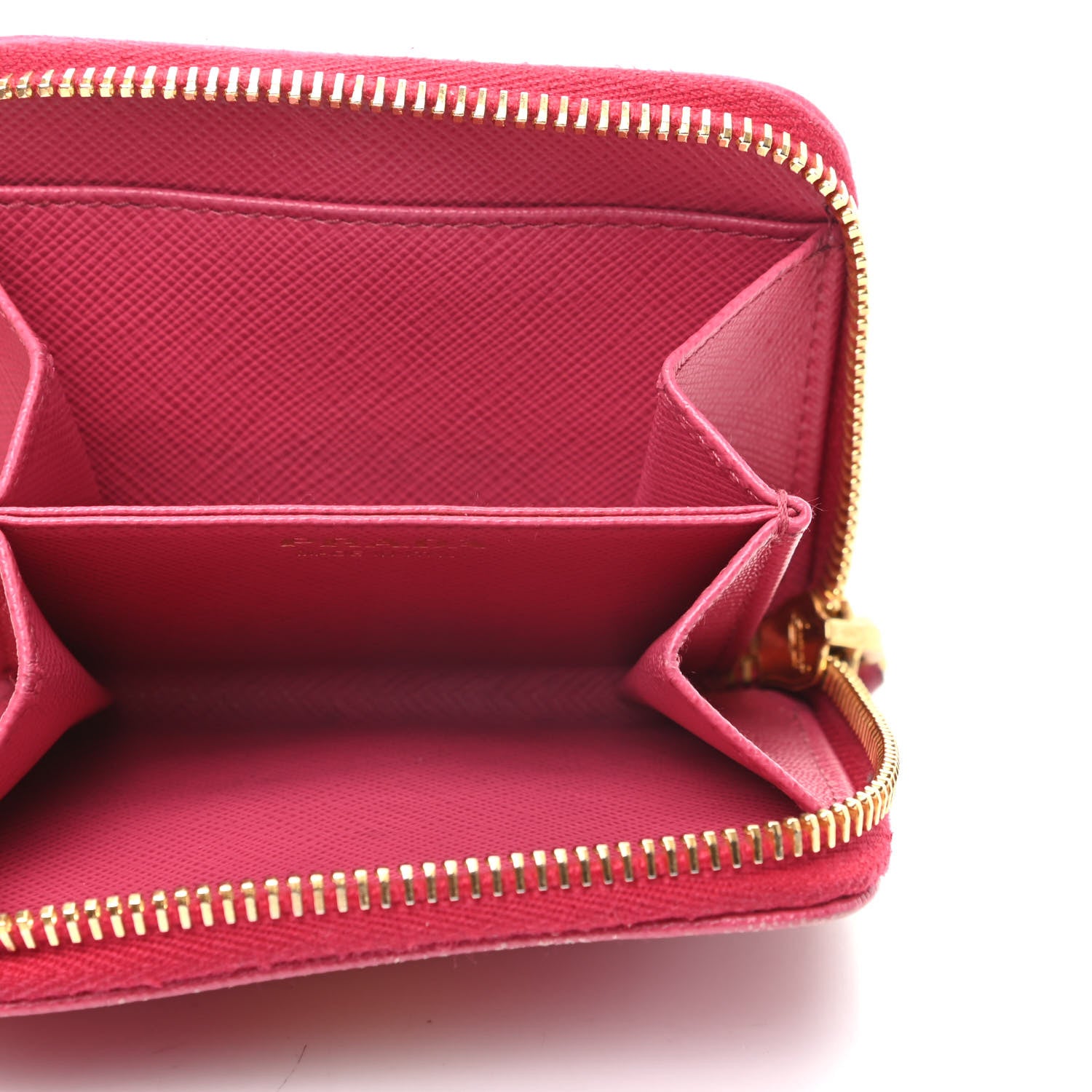 Prada Saffiano Metal Zip Coin Purse Peonia 5 of 10