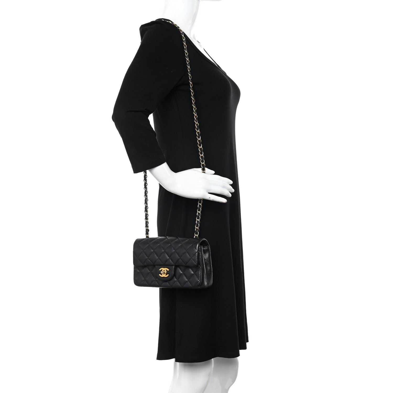 Chanel Caviar Quilted Mini Rectangular Flap Black 3 of 11