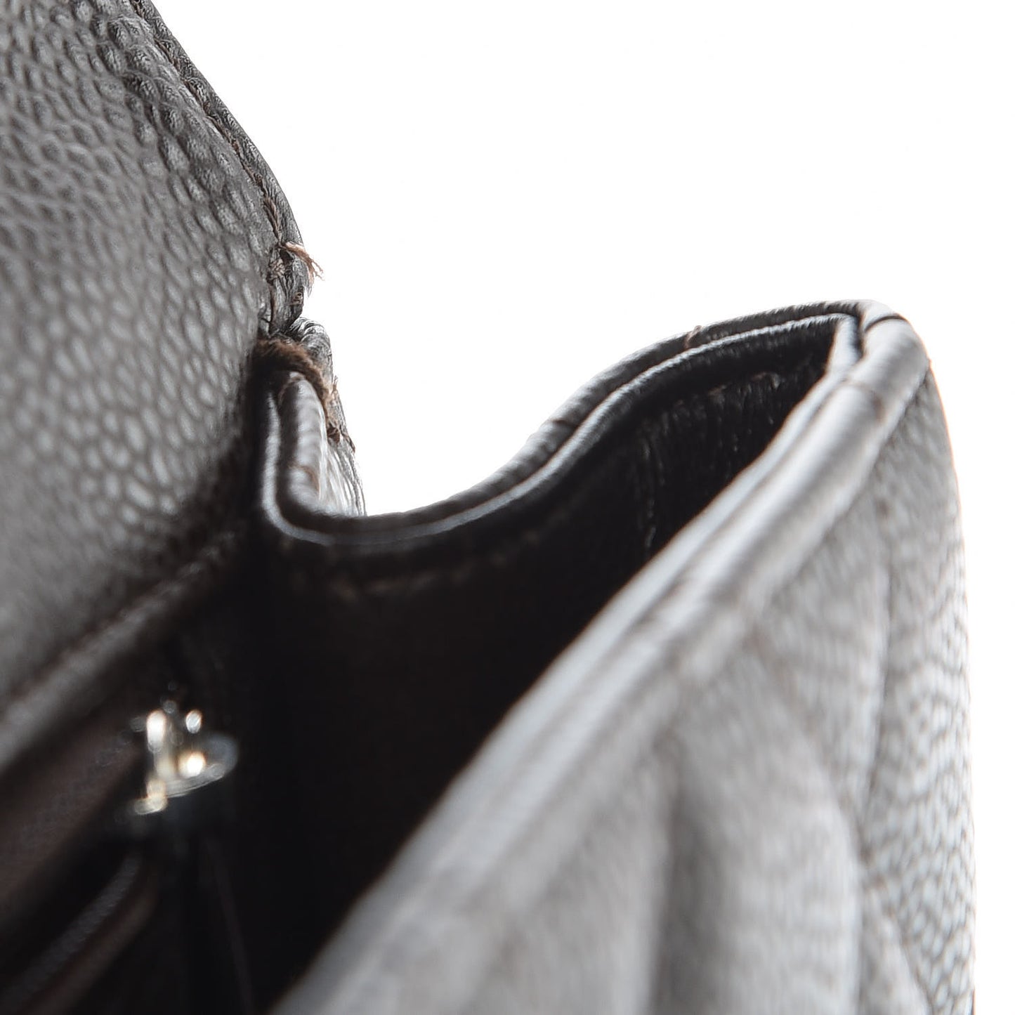 Caviar Quilted Jumbo Single Flap Dark Brown