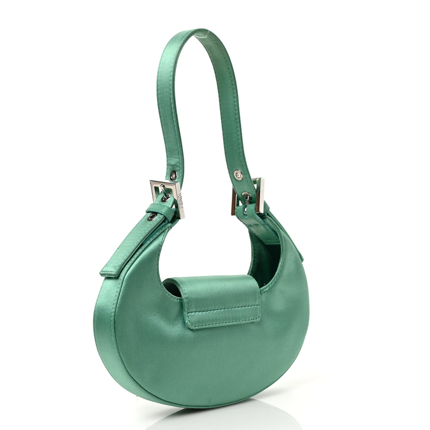 Silk Satin Mini Cookie Hobo Bag Spring Turquoise