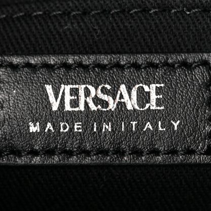 Versace Metallic Crackled Lambskin La Medusa Disco Round Crossbody Silver 6 of 11