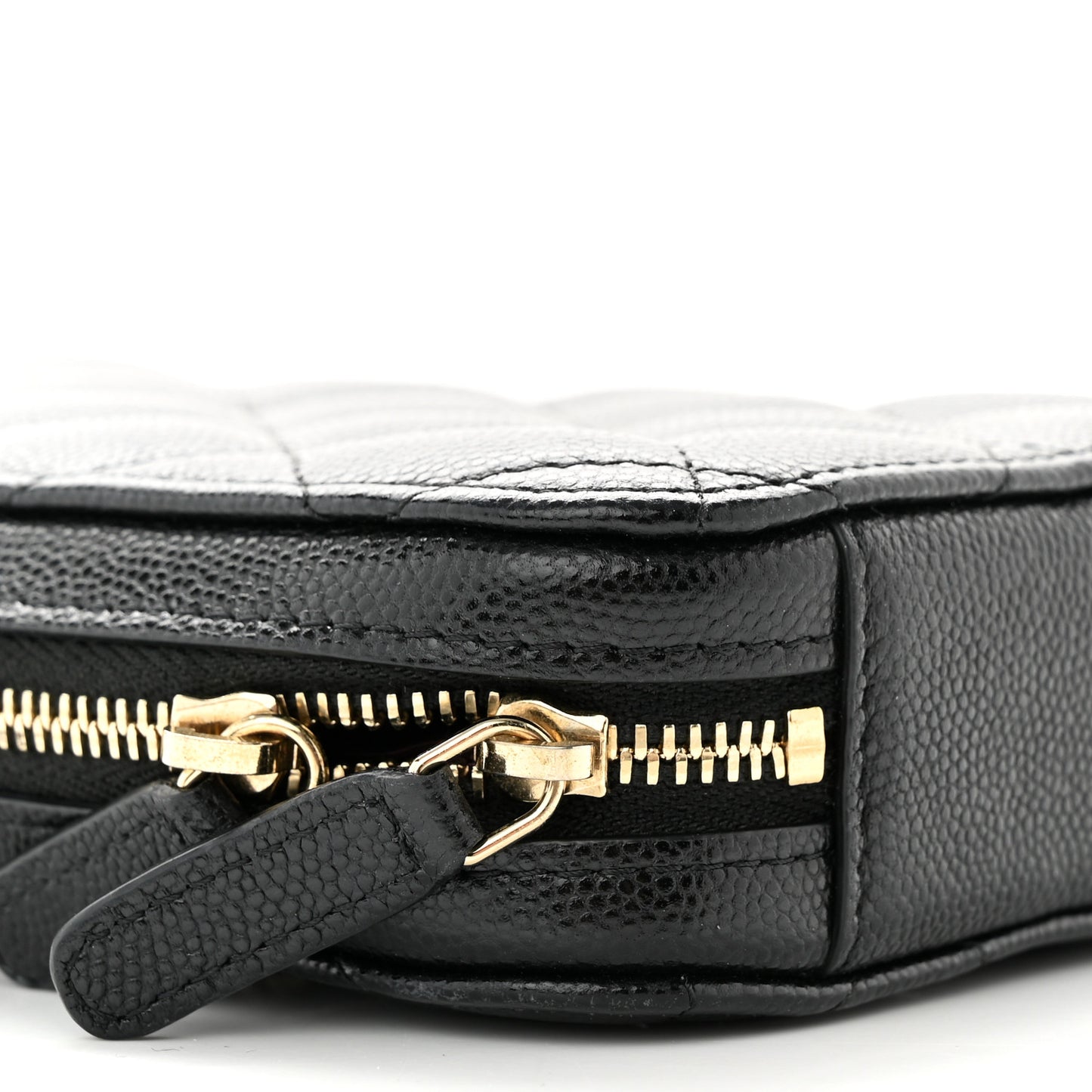 Caviar Quilted Phone Holder Wallet On Chain WOC Black