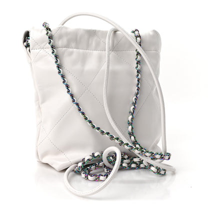 Chanel Shiny Calfskin Quilted Rainbow Mini Chanel 22 White 3 of 10