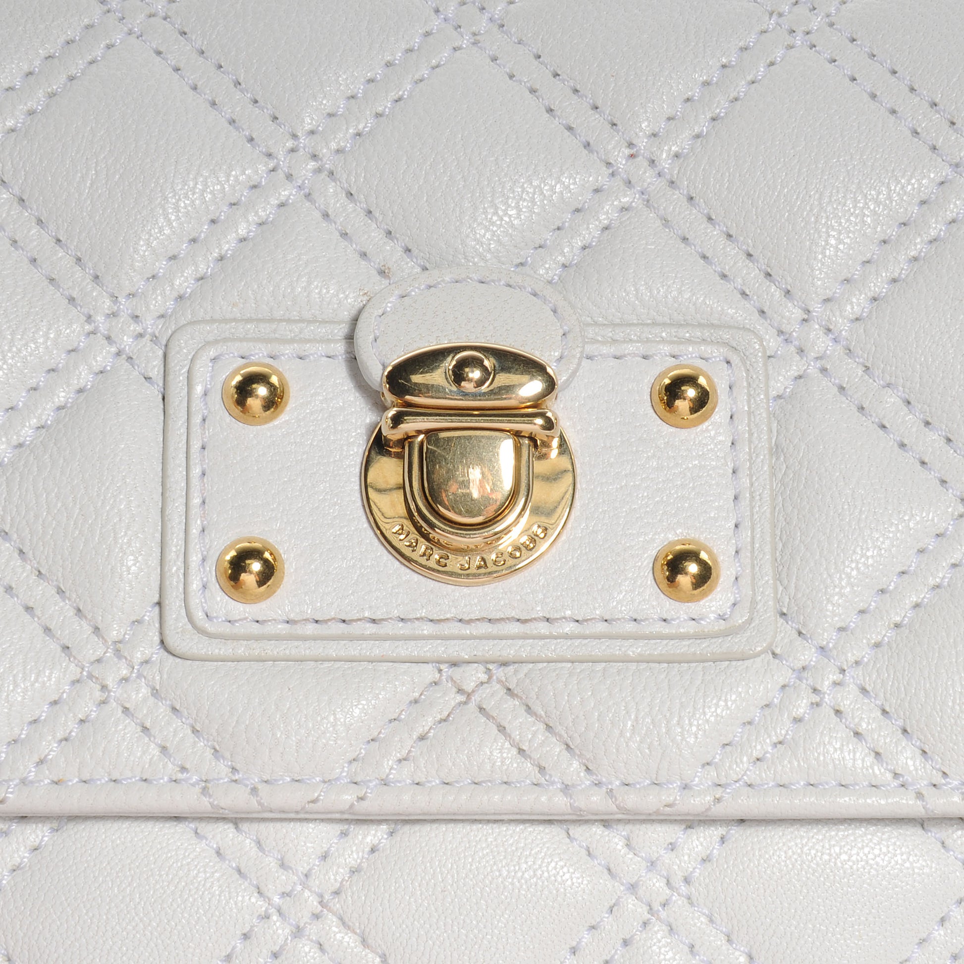 Marc Jacobs Leather Quilted The Large Single White 11 of 11