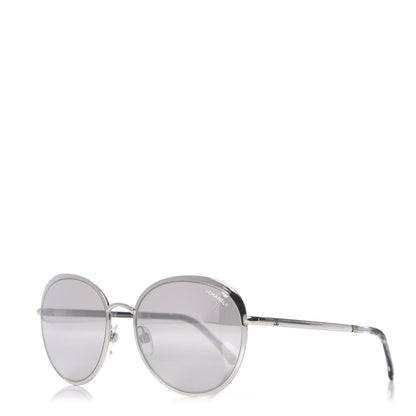 Chanel Round Spring Sunglasses 4206 Black Silver 1 of 8