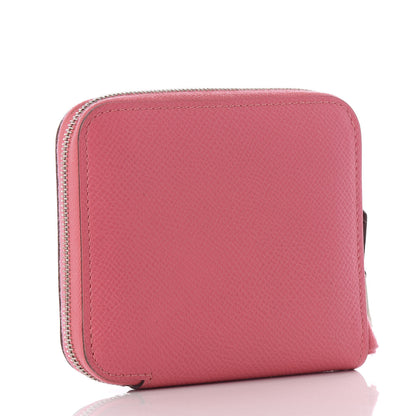 Hermes Epsom Silk'In Compact Wallet Rose Azalee 2 of 8