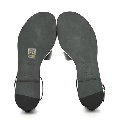 Hermes Epsom Santorini Sandals 38 Black 6 of 10