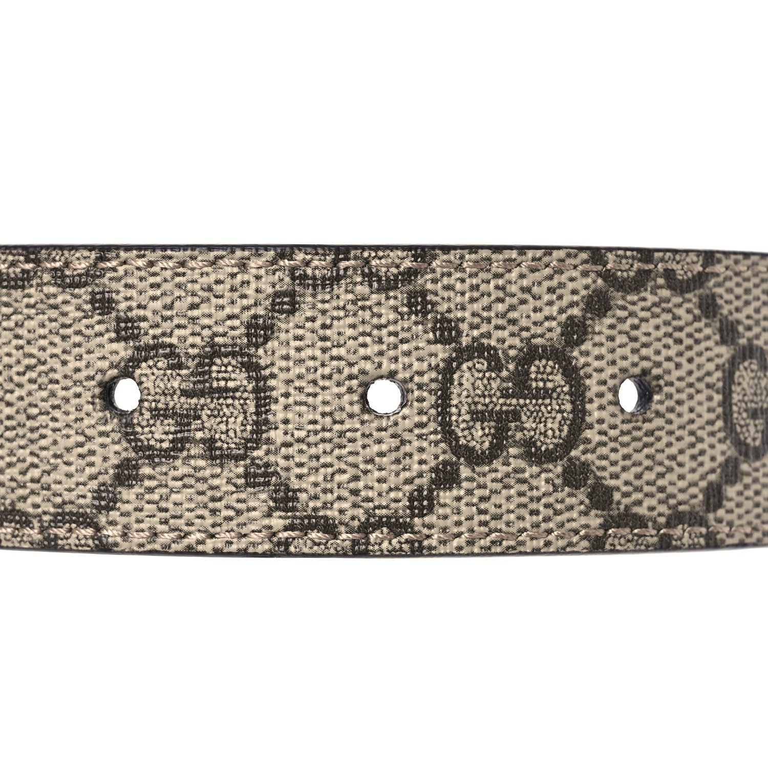 Gucci GG Supreme Monogram Plutone Calfskin Double G Reversible 30mm Belt 85 34 Beige Ebony New Acero 3 of 9