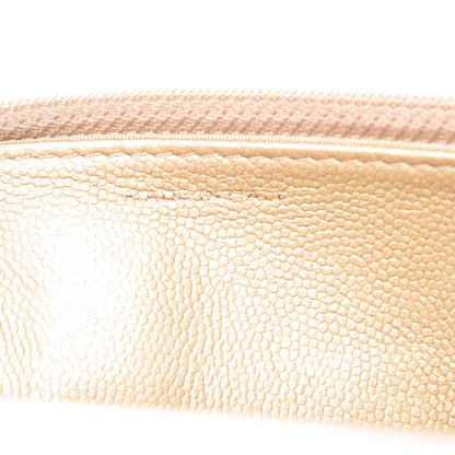 Chanel Metallic Caviar Quilted Boy Wallet On Chain WOC Light Gold 7 of 9