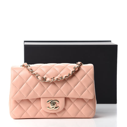 Chanel Lambskin Quilted Mini Rectangular Flap Light Pink 11 of 11