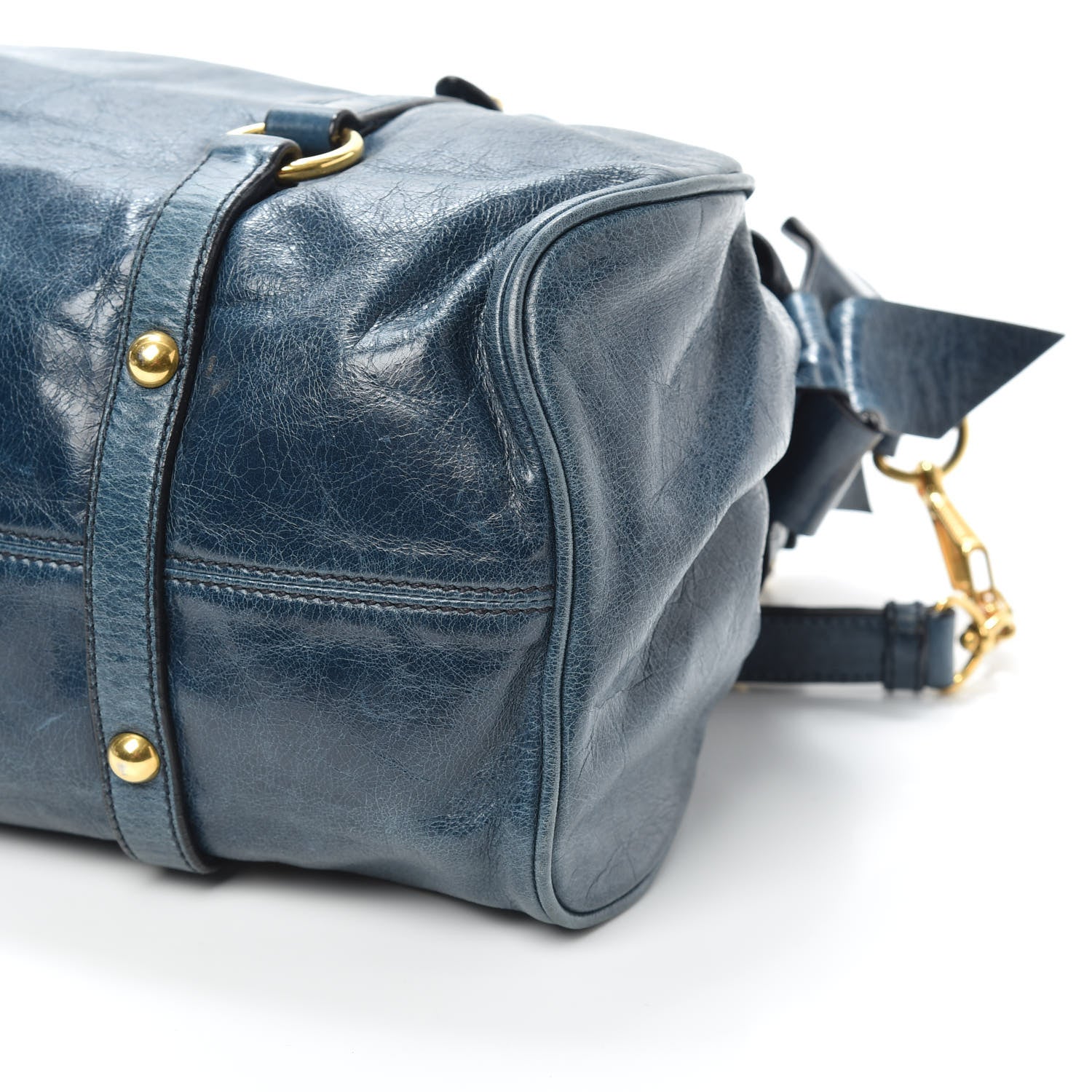 Miu Miu Vitello Lux Medium Bow Bag Bluette 9 of 9