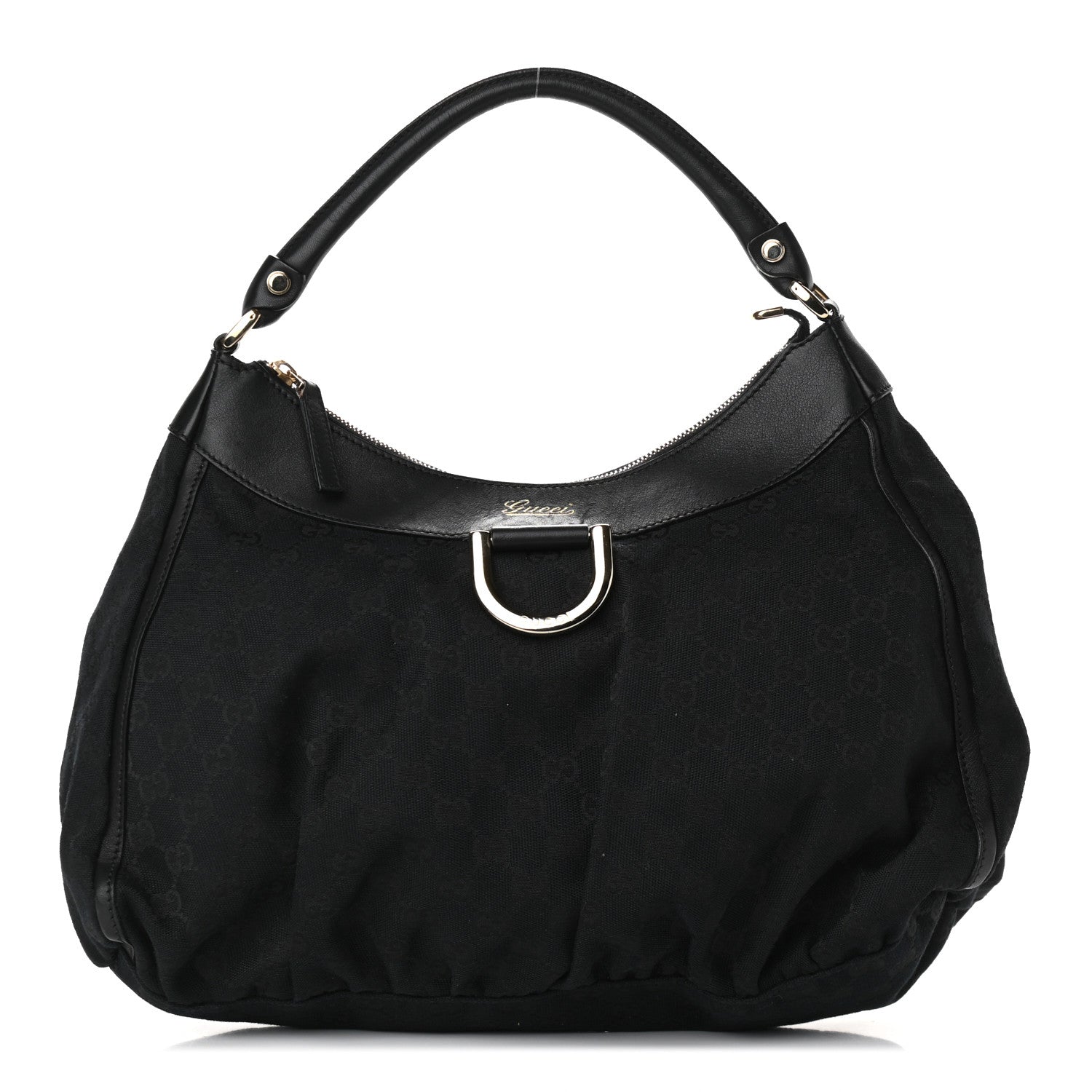 Gucci Monogram Large D Ring Hobo Black 1 of 8
