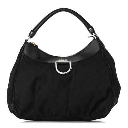 Gucci Monogram Large D Ring Hobo Black 1 of 8