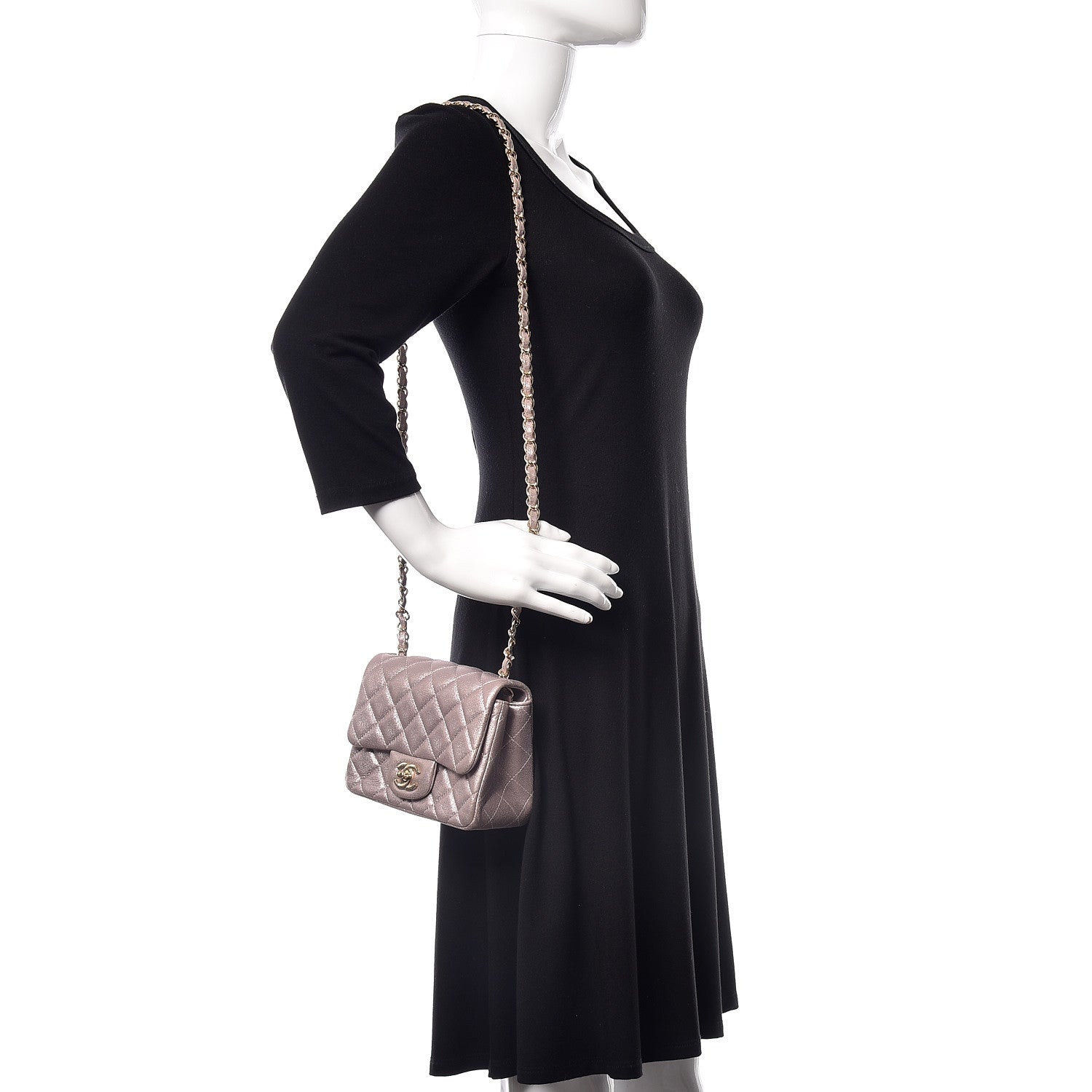 Chanel Metallic Goatskin Quilted Mini Square Flap Pink 2 of 10