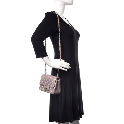 Chanel Metallic Goatskin Quilted Mini Square Flap Pink 2 of 10