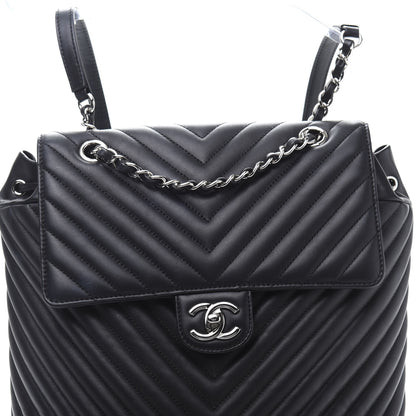 Chanel Calfskin Chevron Quilted Large Urban Spirit Backpack Black 13 of 13