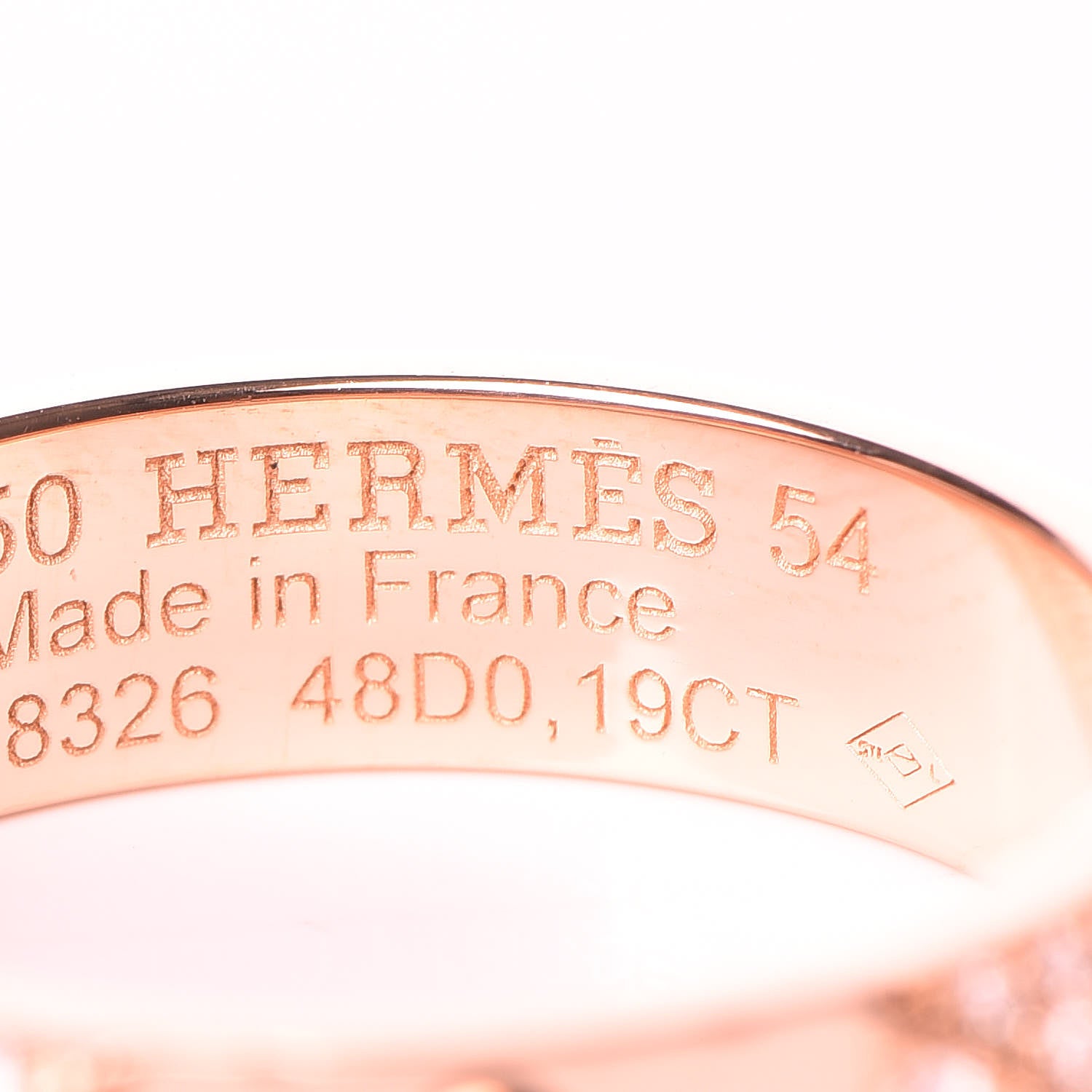 Hermes 18K Rose Gold Diamond PM Collier De Chien Ring 54 6.75 5 of 7