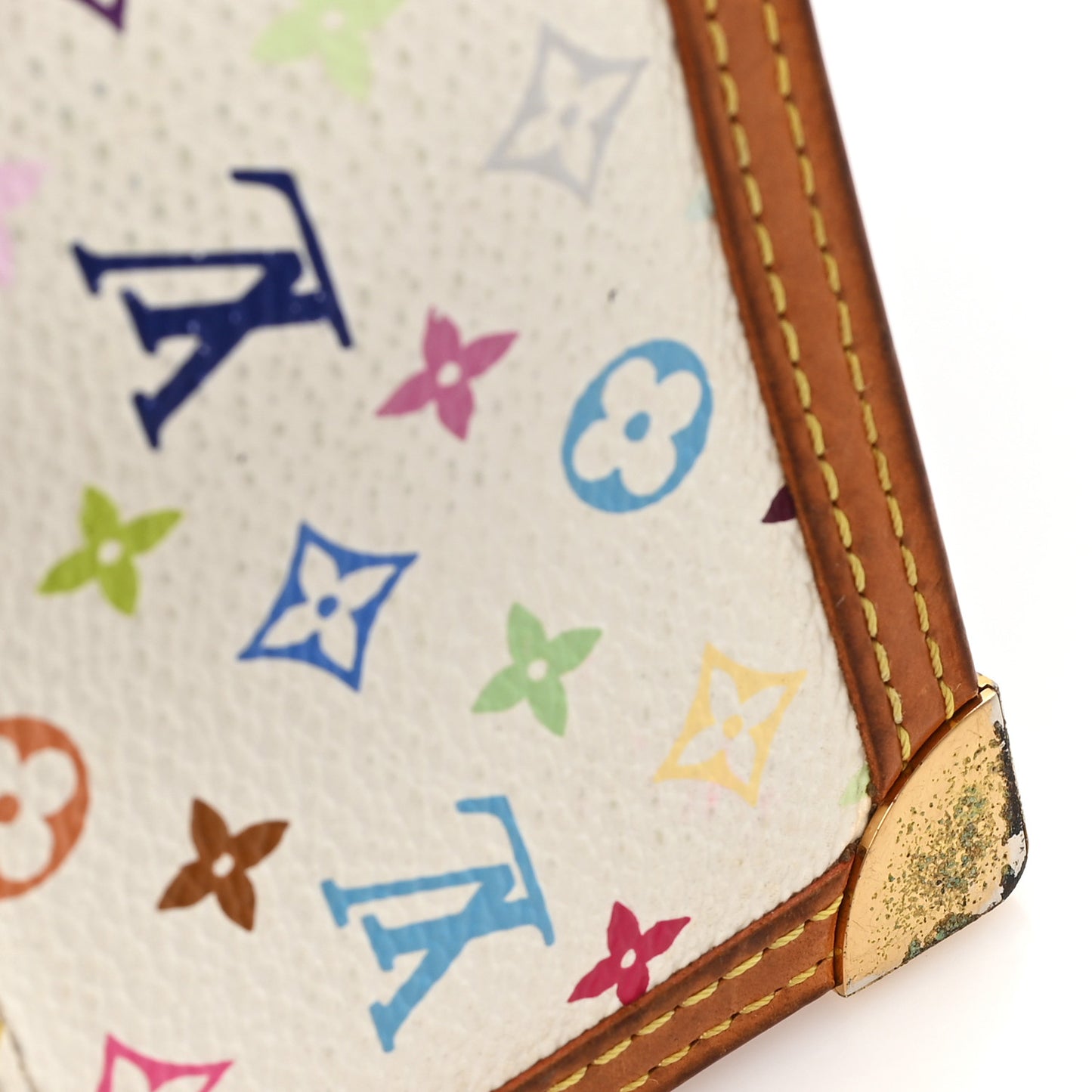 Monogram Multicolor Key Pouch White