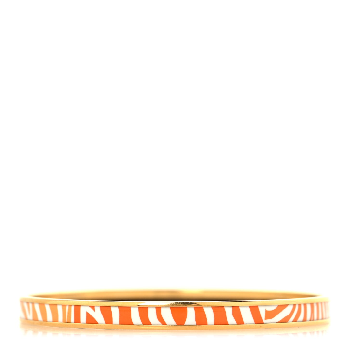 Enamel Printed Extra Narrow Zebres De Tanzanie Bracelet 65 Orange White