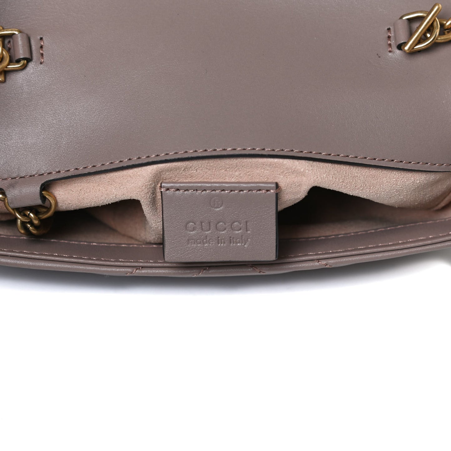 Calfskin Matelasse Super Mini GG Marmont Shoulder Bag Porcelain Rose