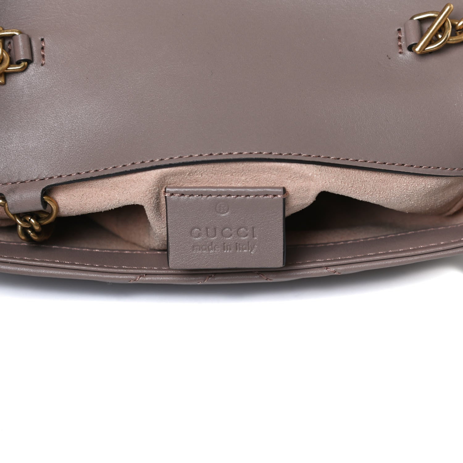 Gucci Calfskin Matelasse Super Mini GG Marmont Shoulder Bag Porcelain Rose 6 of 11