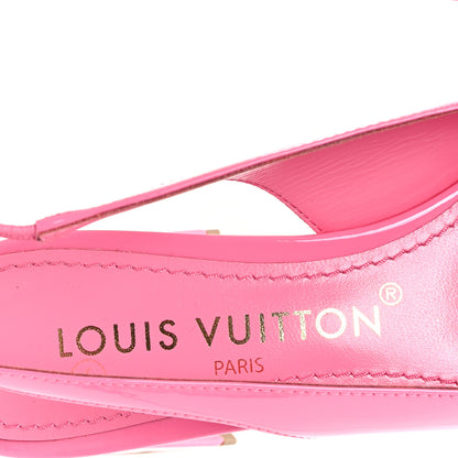 Louis Vuitton Patent Calfskin Shake Slingback Pumps 37.5 Pink 35 Pink 8 of 8