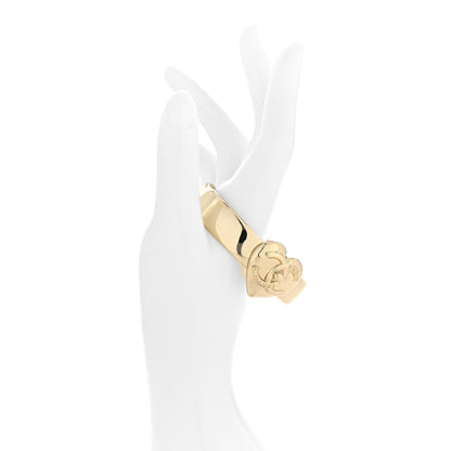 Chanel Metal Coco In Love CC Heart Cuff Bracelet S Gold 2 of 4