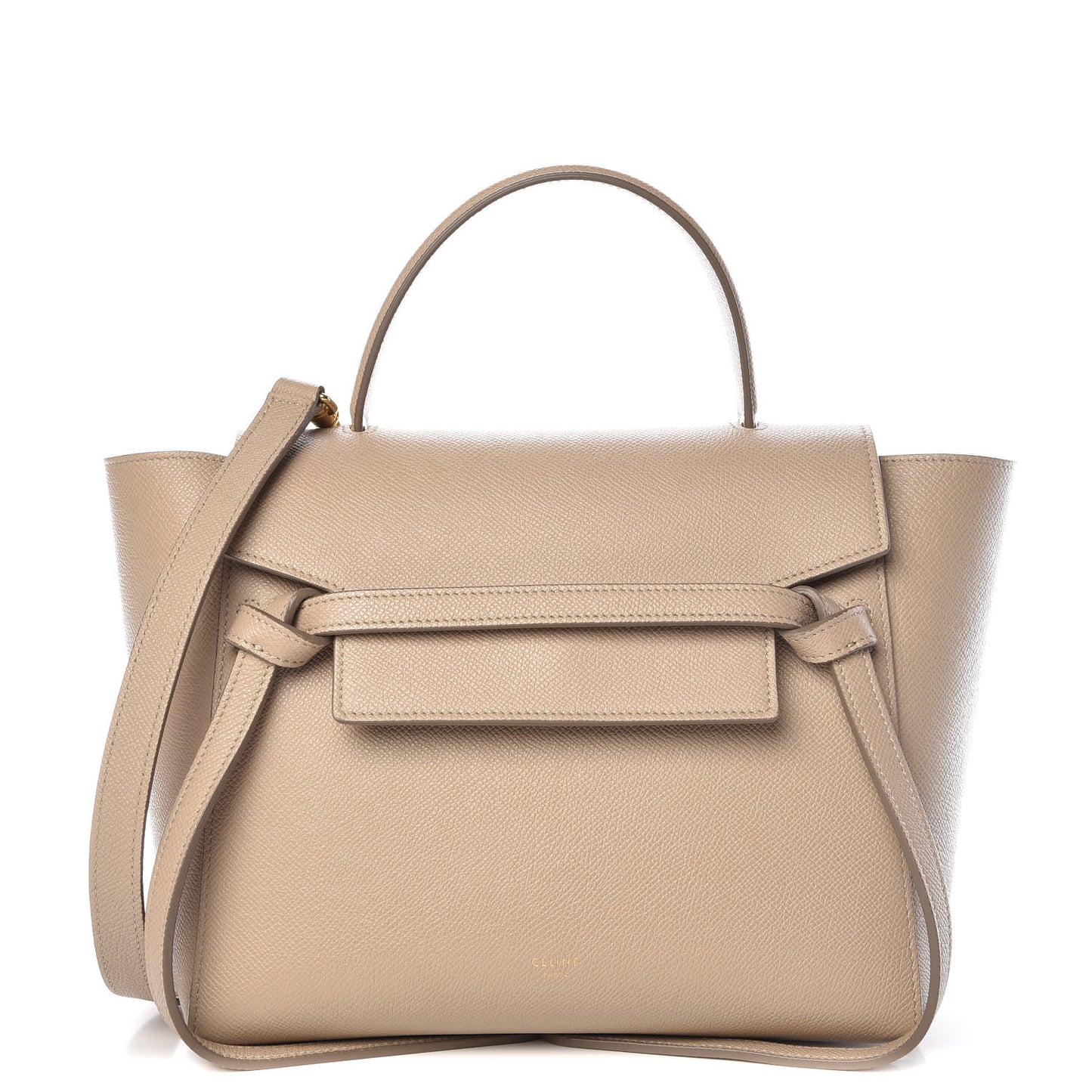 Grained Calfskin Micro Belt Bag Light Taupe