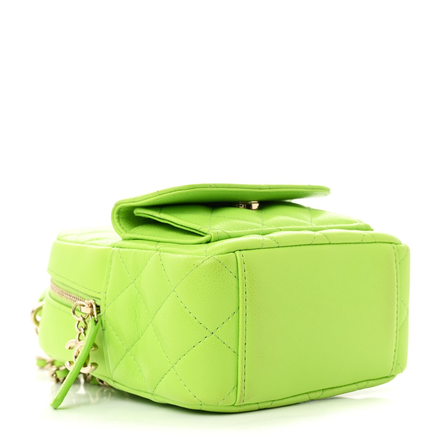 Chanel Caviar Quilted CC Mini Classic Backpack Neon Green 4 of 11