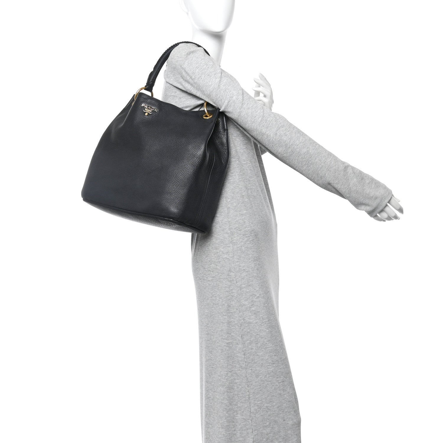 Prada Vitello Daino Hobo Black 2 of 14