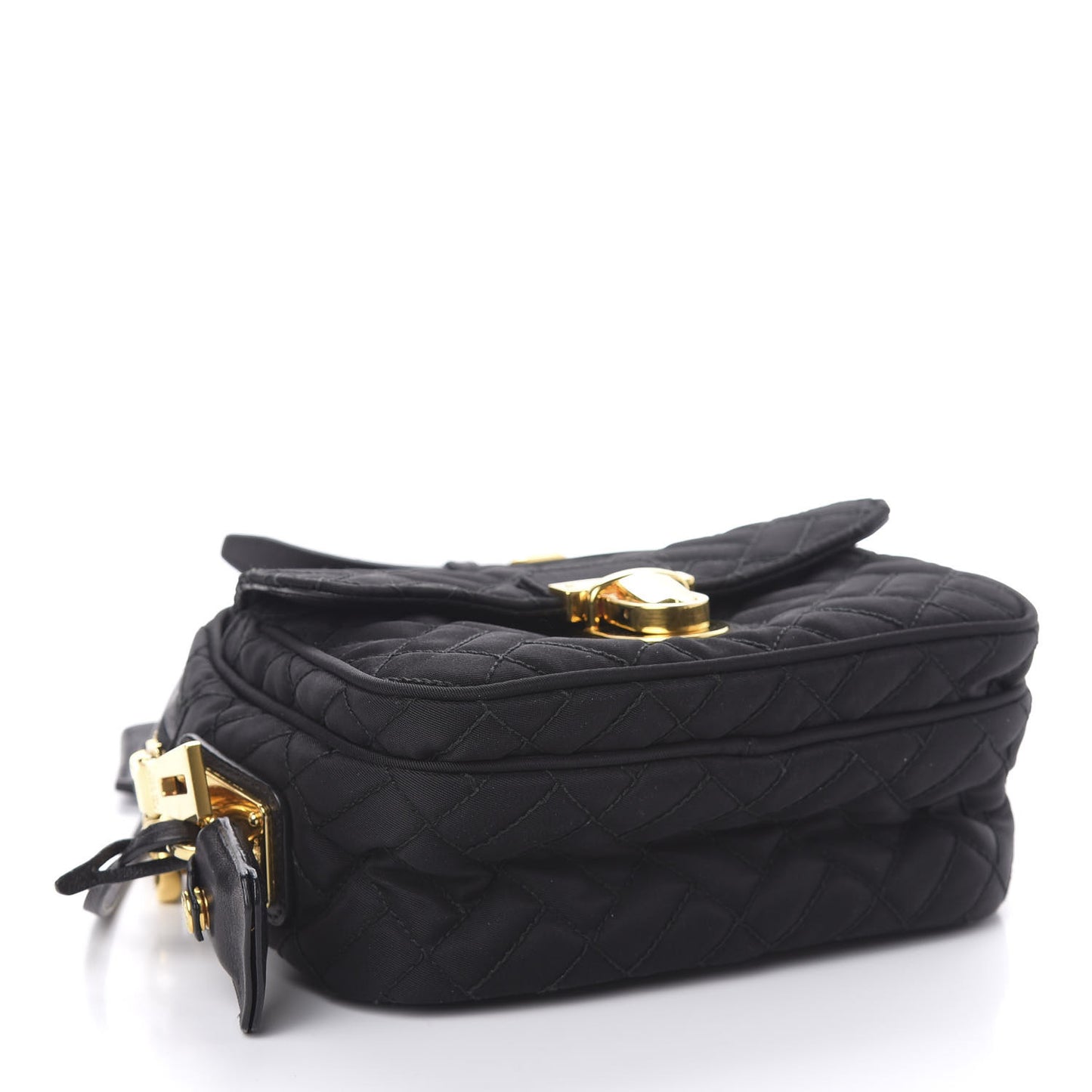 Nylon Tessuto Impuntu Quilted Flap Black