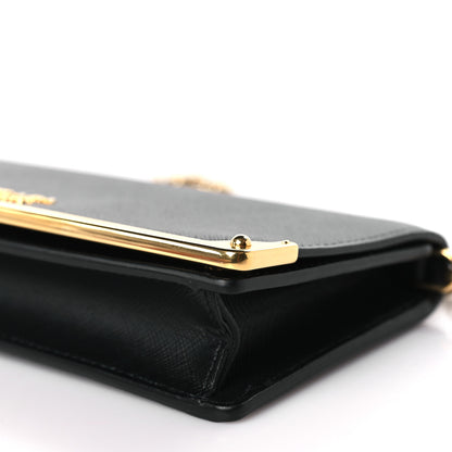 Prada Saffiano Mini Cahier Crossbody Bag Black 8 of 8