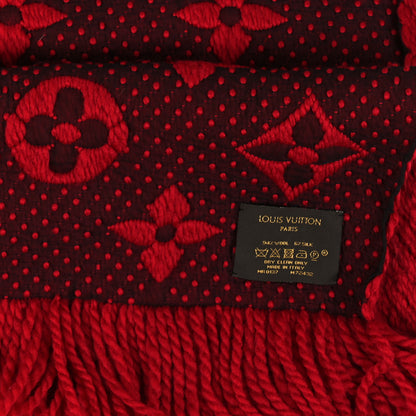 Louis Vuitton Wool Silk Logomania Scarf Rubis 3 of 3
