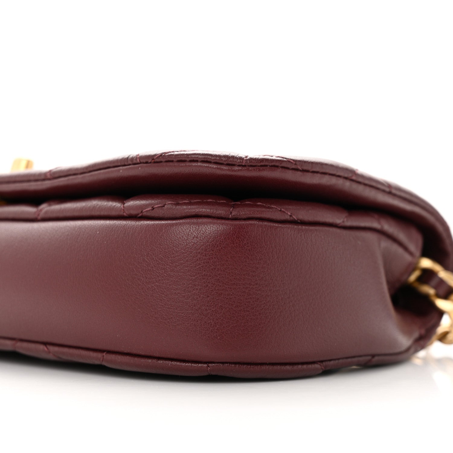 Chanel Calfskin Quilted Coco Mail Clutch With Chain Burgundy 11 of 12