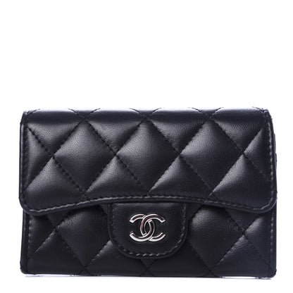 Chanel Lambskin Quilted Flap Card Holder Black 1 of 9