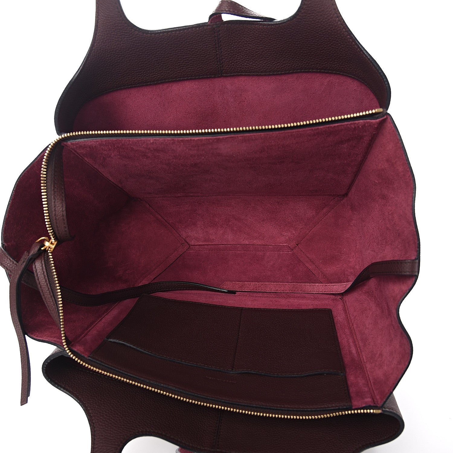 Celine Baby Grained Calfskin Small Tri-Fold Bag Burgundy 4 of 9