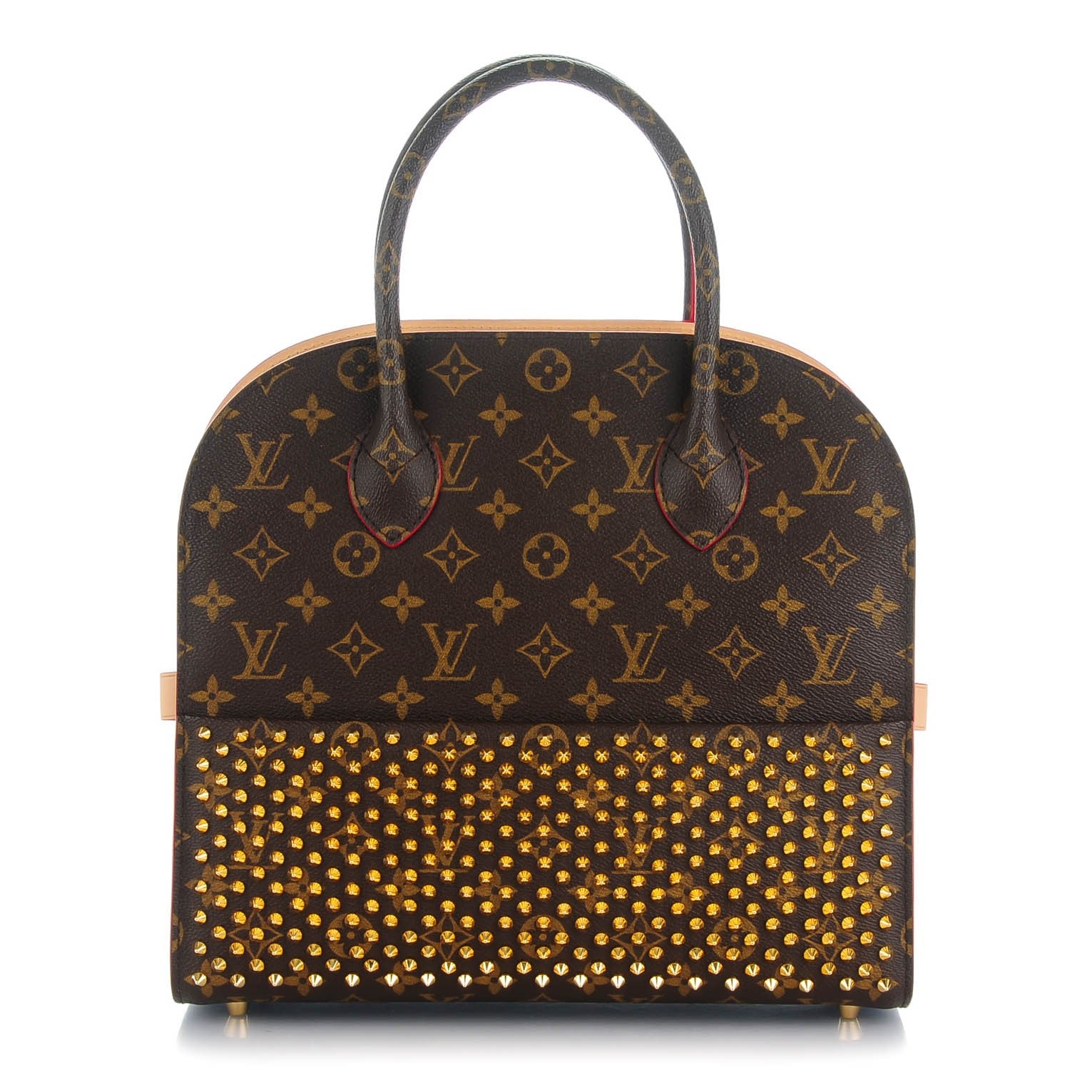 Louis Vuitton Monogram Calf Hair Spikes Iconoclasts Christian Louboutin Tote Red 1 of 7