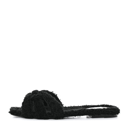 Saint Laurent Shearling Tribute Flat Mules 39 Black 1 of 9