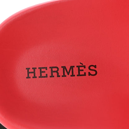 Hermes Suede Goatskin Womens Chypre Sandals 37 Rose Vermillon 8 of 11
